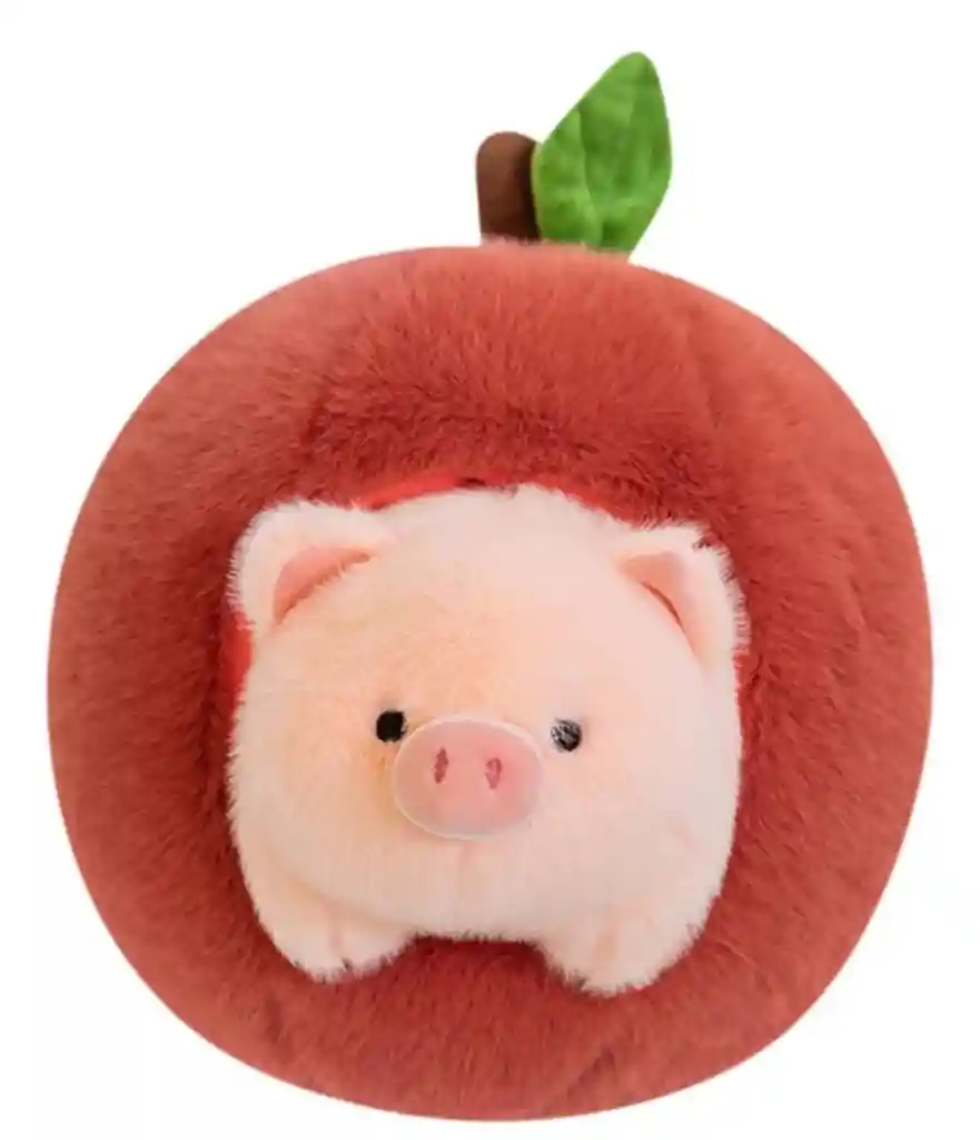 Peluche Cerdito En Manzana Rosada