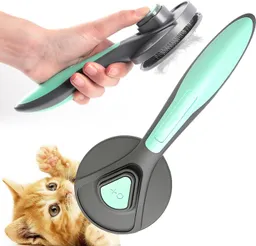 Cepillo Con Boton Para Mascotas Cepillo Para Perros Y Gatos Con Boton De Limpieza