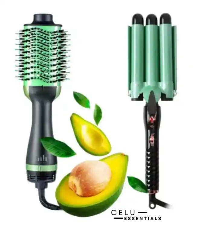 Combo Cepillo Secador Y Rizador Ondas De Sirena Aguacate Remnlington Genérico