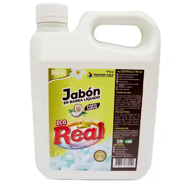 Jabón En Barra Líquido Eco Real Coco X 3.8