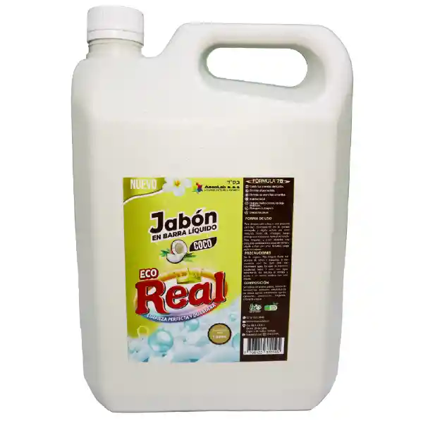Jabón En Barra Líquido Eco Real Coco X 1.8l