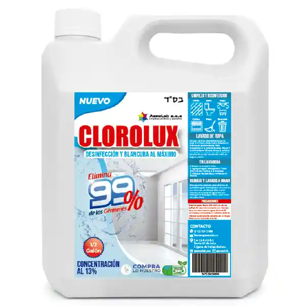 Blanqueador Clorolux Concentración 13% X 1.9l