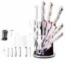 Set De Cuchillos Marmol De Lujo 9 Piezas Qvr09-46 Blanco
