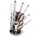 Set De Cuchillos Marmol De Lujo 9 Piezas Qvr09-46 Blanco
