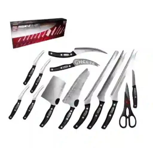 Set De Cuchillos Negros X13 Piezas