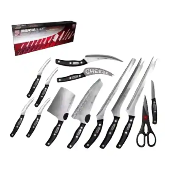 Set De Cuchillos Negros X13 Piezas
