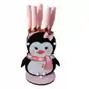 Set De Cuchillos Base Giratoria De Pinguina
