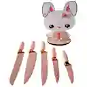 Set De Cuchillos Base Giratoria De Conejo
