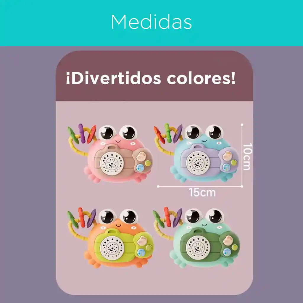 Cámara De Cangrejo Rosa Con Proyector, Sonajero Interactivo Con Melodías, Con Rascaencias De Silicona Suave, Material Resistente A Caídas