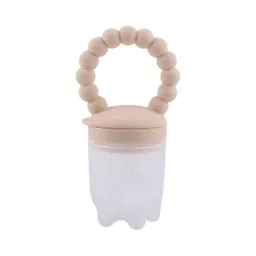 Chupa Para Frutas Color Arena Con Agarradera Rascaencias, Hecha En Silicona 100% Libre De Bpa, Ideal Para Acompañar La Alimentación Complementaria, Para Fruta Picada O Papilla