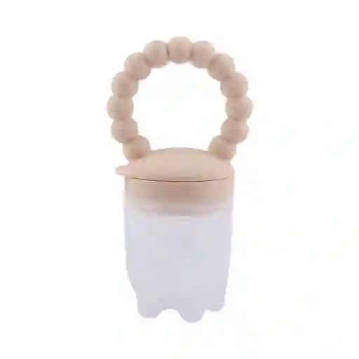 Chupa Para Frutas Color Arena Con Agarradera Rascaencias, Hecha En Silicona 100% Libre De Bpa, Ideal Para Acompañar La Alimentación Complementaria, Para Fruta Picada O Papilla