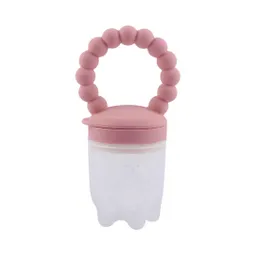 Chupa Para Frutas Color Salmón Con Agarradera Rascaencias, Hecha En Silicona 100% Libre De Bpa, Ideal Para Acompañar La Alimentación Complementaria, Para Fruta Picada O Papilla