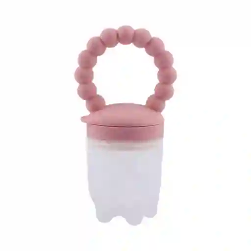 Chupa Para Frutas Color Salmón Con Agarradera Rascaencias, Hecha En Silicona 100% Libre De Bpa, Ideal Para Acompañar La Alimentación Complementaria, Para Fruta Picada O Papilla