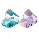 Flotador Inflable Para Bebé Con Diseño De Carrito Azul, Toldo Cubresol Ajustable Con Laterales En Malla Para Mejor Visibilidad, Asiento De Seguridad, Respaldo Antivuelco
