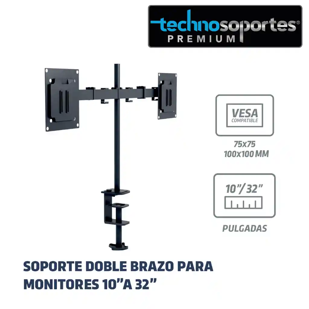 Soporte 2brazo Monitor 10"/32"