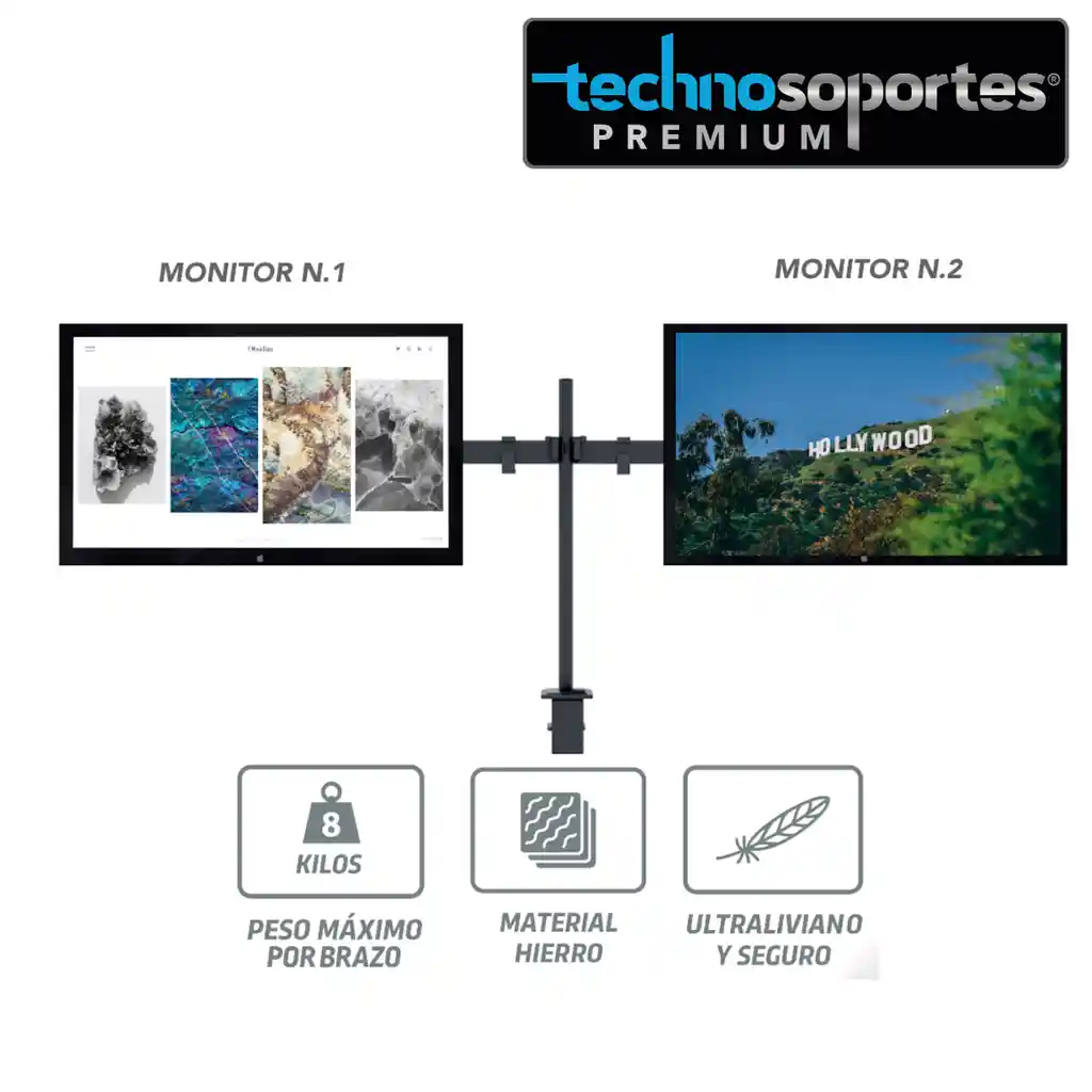 Soporte 2brazo Monitor 10"/32"