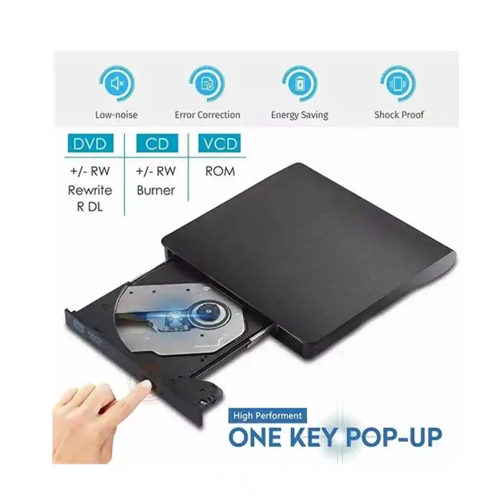 Unidad Cd Dvd Externa Usb 3.0 Alta Velocidad Portátil Lector