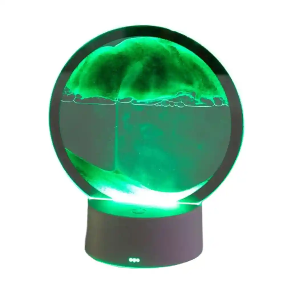 Reloj De Arena Verde Decorativo Con Luz Adorno Casa Mesa Relajante