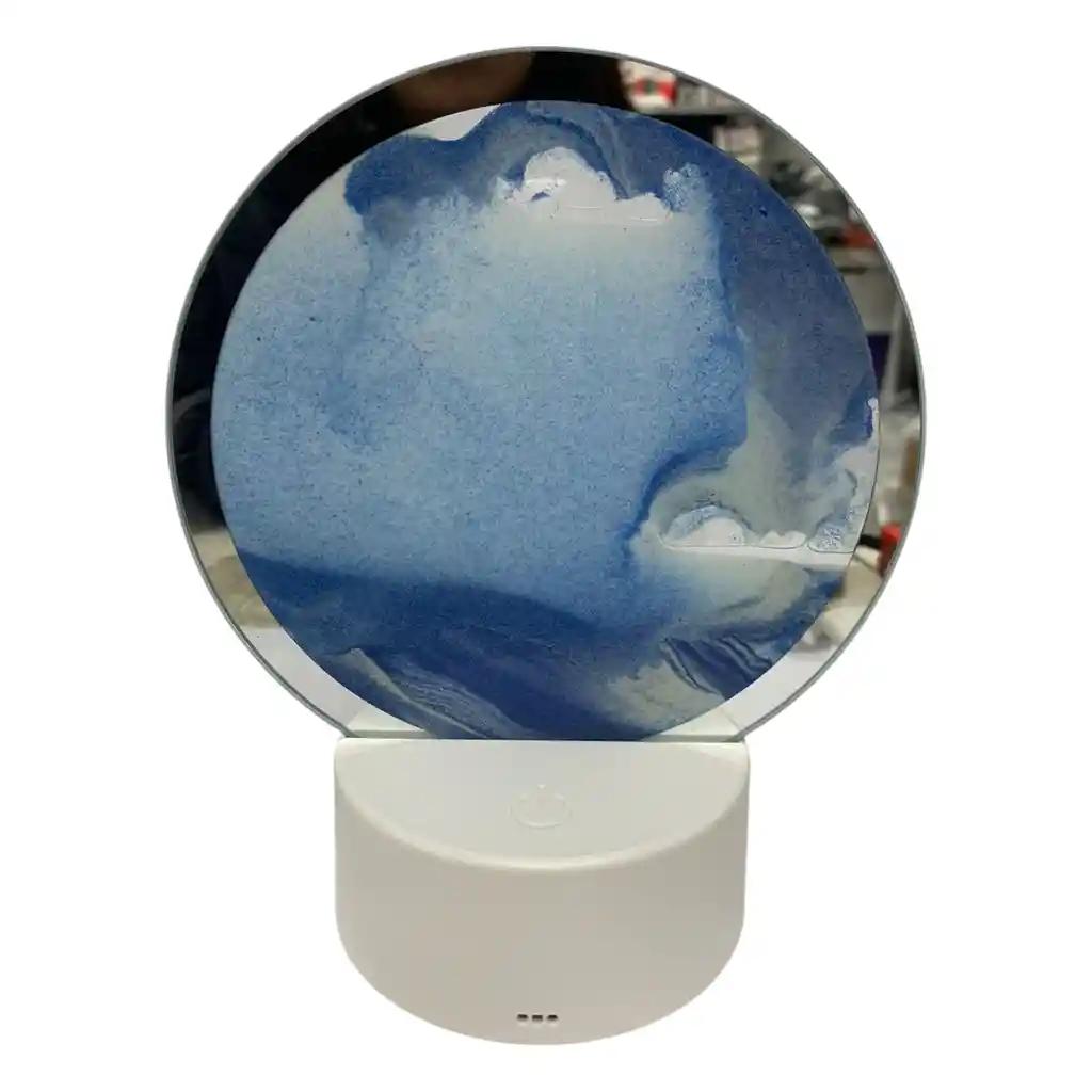 Reloj De Arena Azul Decorativo Con Luz Adorno Casa Mesa Relajante