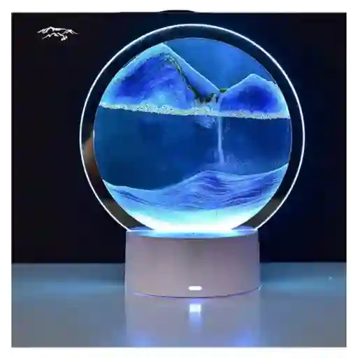Reloj De Arena Azul Decorativo Con Luz Adorno Casa Mesa Relajante