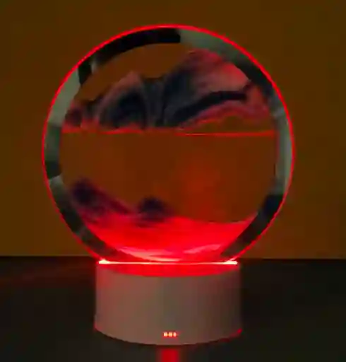 Reloj De Arena Rojo Decorativo Con Luz Adorno Casa Mesa Relajante