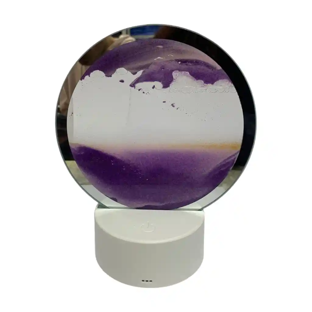 Reloj De Arena Lila Decorativo Con Luz Adorno Casa Mesa Relajante