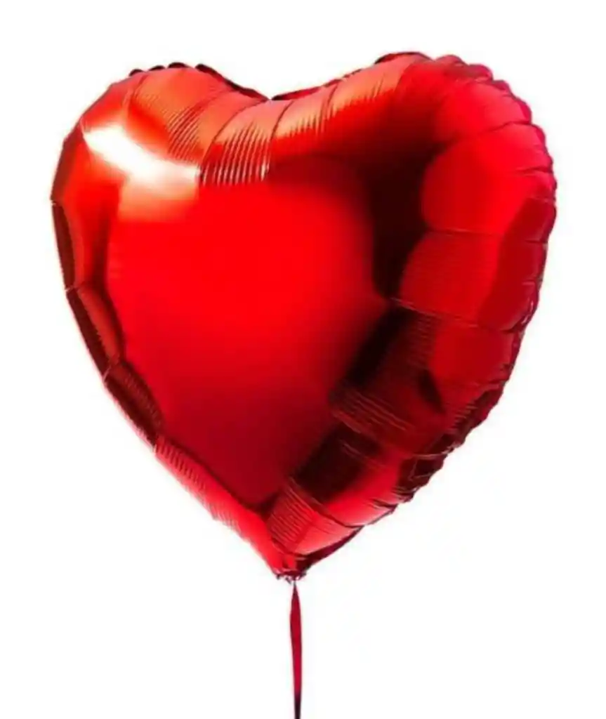 Globo Corazón Metalizado Con Helio 18¨