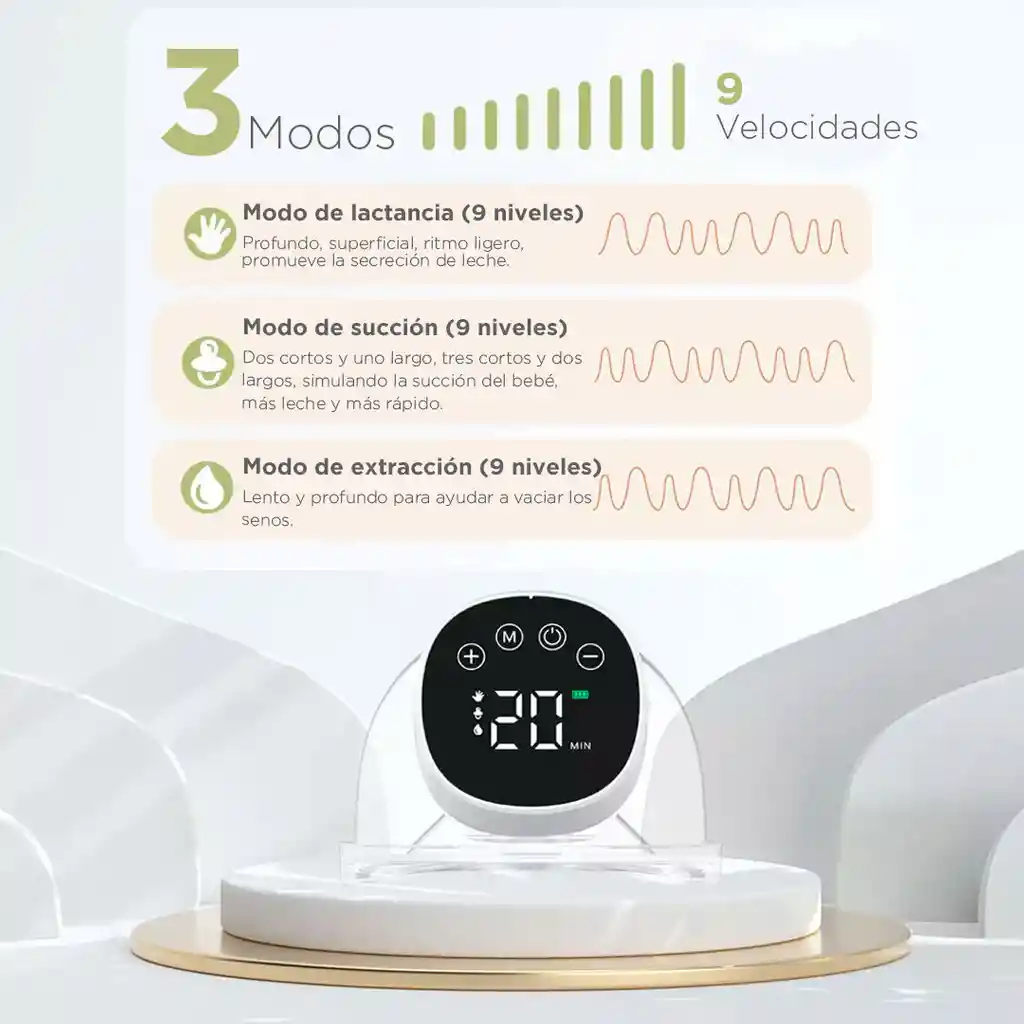 Extractor De Leche Eléctrico Negro Doble Manos Libres, Con Pantalla Digital Led, Con 3 Modos De Succión Y 9 Niveles De Fuerza, Copa En Silicona Grado Alimenticio, De Capacidad De 6oz O 180ml