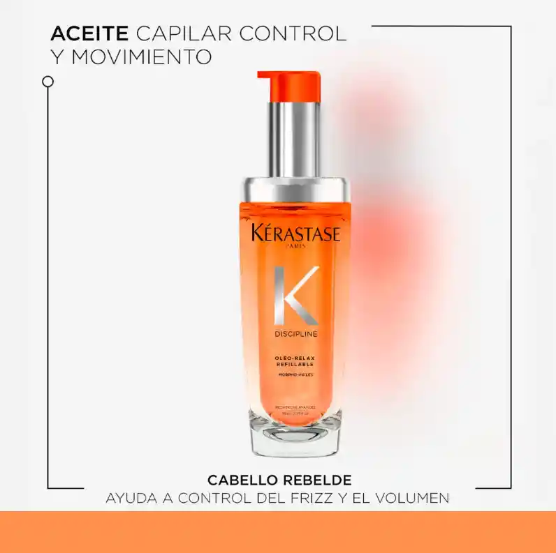 Repuesto Aceite Disciplinante Anti Encrespamiento Para Cabellos Rebeldes Kérastase L´huile Oleo Relax Discipline 75ml