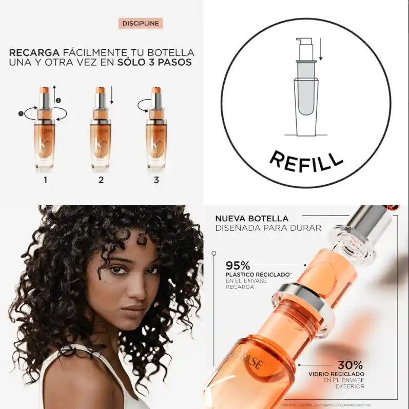 Repuesto Aceite Disciplinante Anti Encrespamiento Para Cabellos Rebeldes Kérastase L´huile Oleo Relax Discipline 75ml