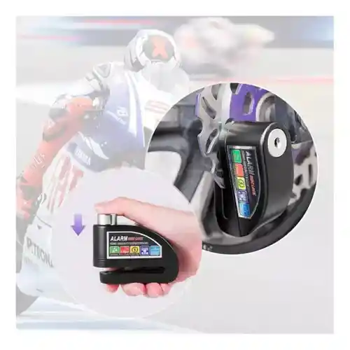 Candado De Seguridad Con Alarma Para Motocicletas 2 Llaves Sensor Shock Anti Atraco