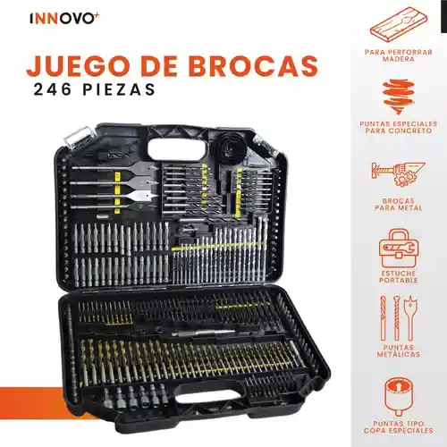 Puntas Brocas Para Taladro Estuche 246 Pz Profesional