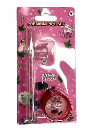 Pipa De Vidrio Premium Set+ Rascador Mini