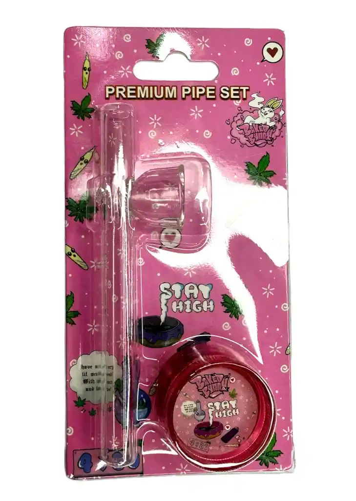 Pipa De Vidrio Premium Set+ Rascador Mini