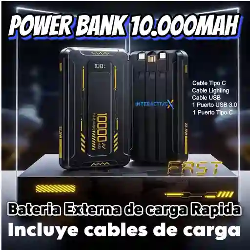 Power Bank 10.000 Reales Carga Turbo / Bateria Externa Celular