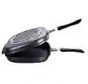 Sartén Doble Parrilla De Aluminio Reforzado