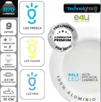 Bala Led 1170lm 9w Lfria Calida Blanca