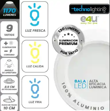 Bala Led 1170lm 9w Lfria Calida Blanca