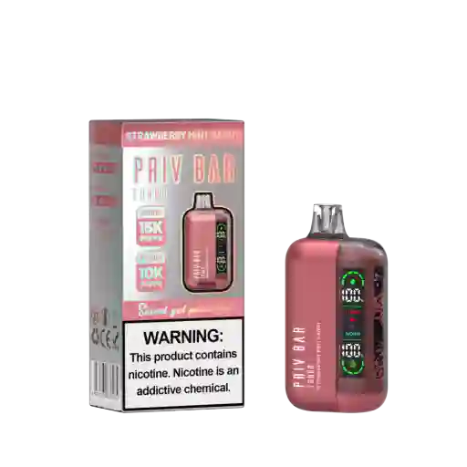 Priv Bar Turbo Stawberry Mint Candy 15k/10k Puff - 5% Nicotina