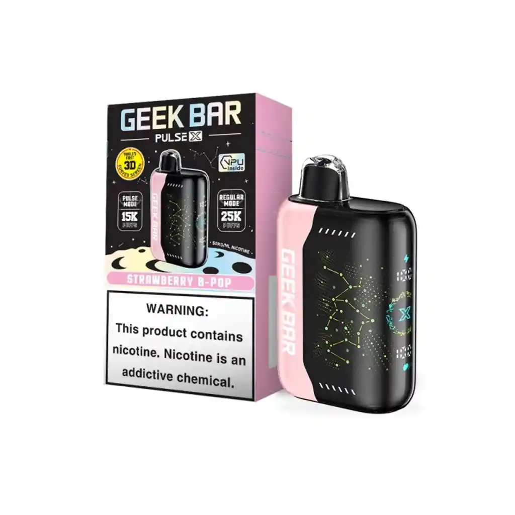 Geek Bar Pulse X 25.000 Pufs, Strawberry B-pop 5%