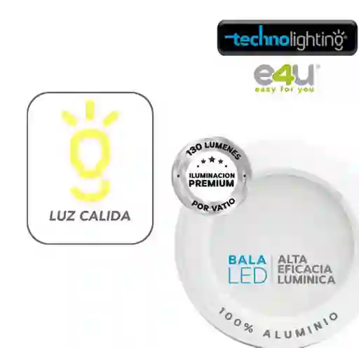 Bala Led 360l 3w L Calida Blanca