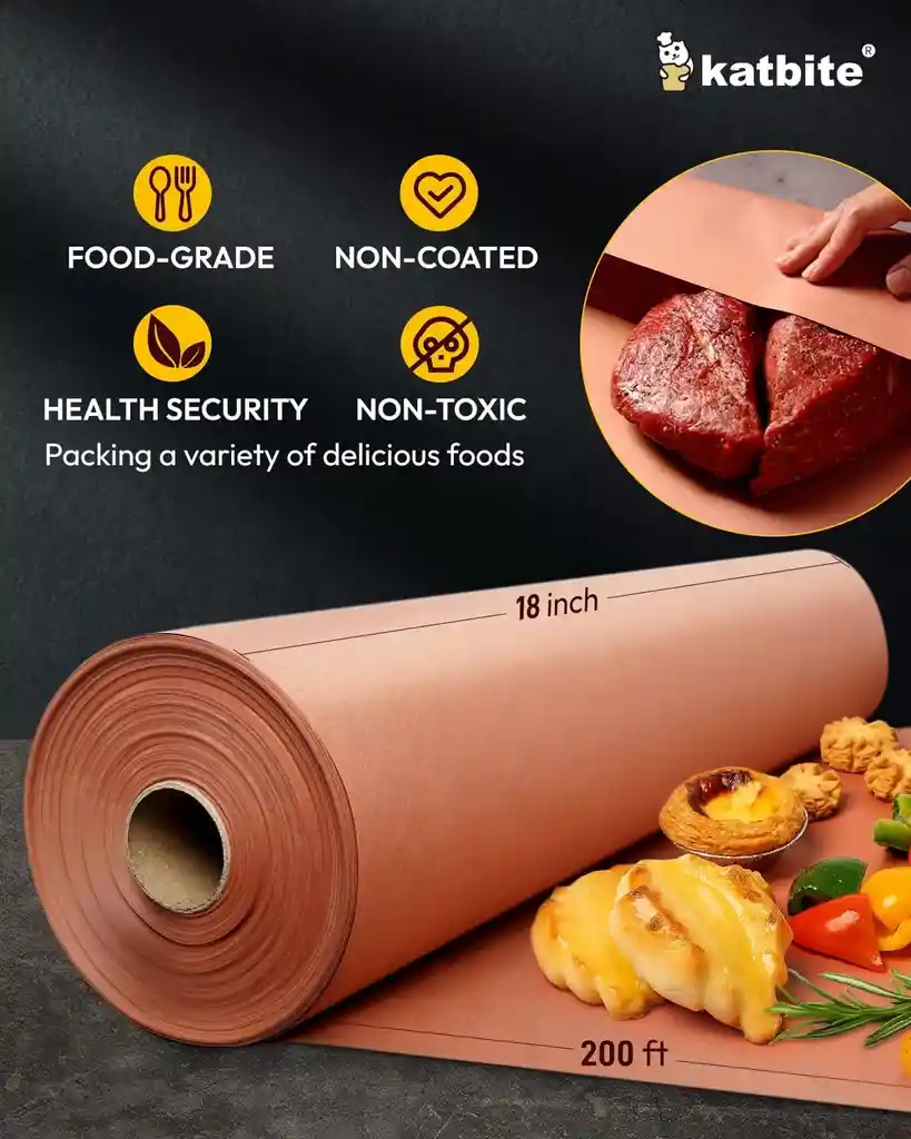 Papel De Carnicero Kraft Rosa 60 Metros X 18 Pulgadas Butcher Paper
