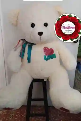 Oso Grande Con Moños Y Estapado Decorativo