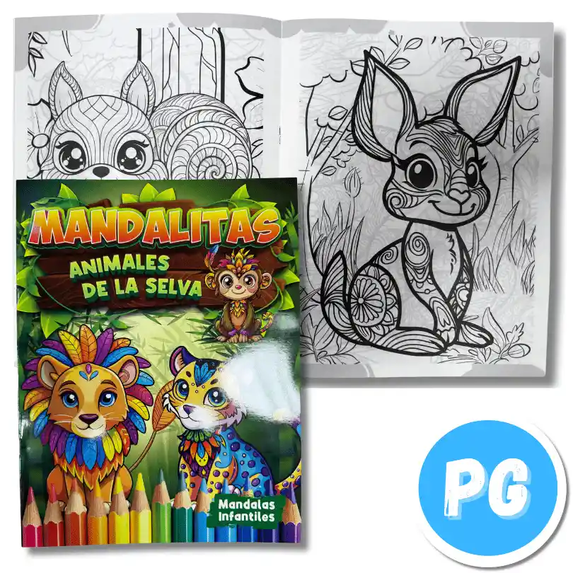 Libro Mandalas Infantiles Animales Y Comida - Se Envia Un Motivo Aleatorio