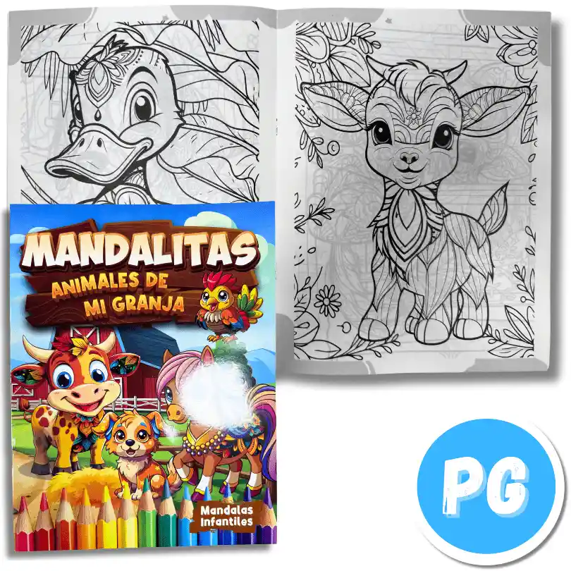 Libro Mandalas Infantiles Animales Y Comida - Se Envia Un Motivo Aleatorio