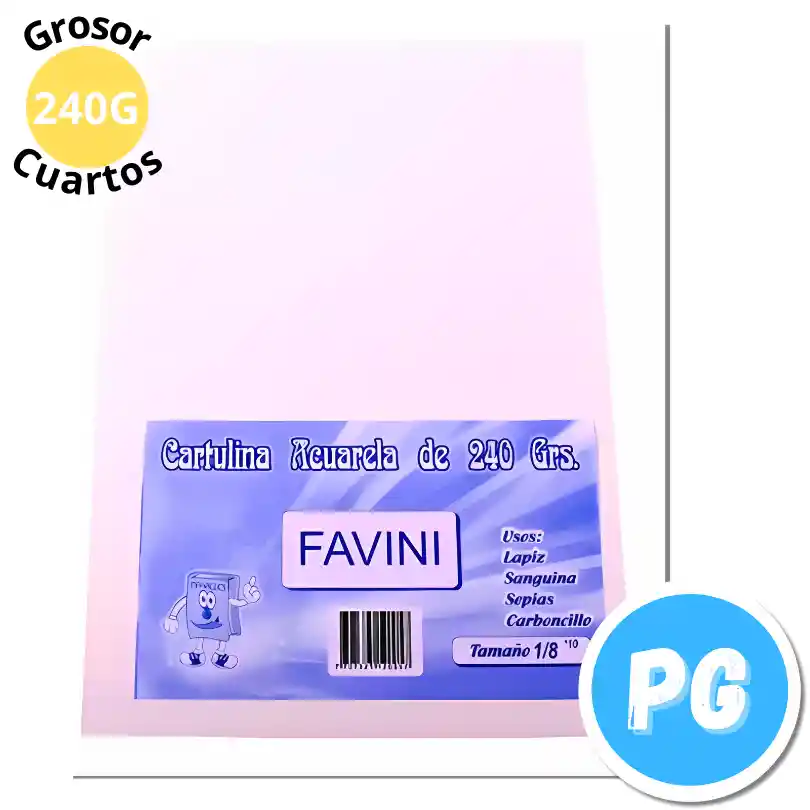 Paquete Papel Acuarela En Cuartos X10 Hojas De 240 Gramos Cada Una