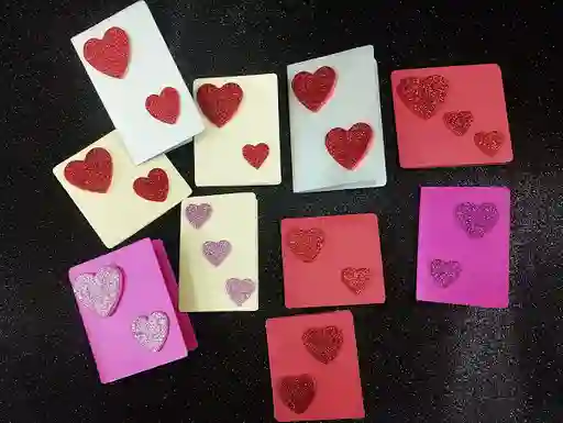 Tarjetas De Regalo De Corazón 10x6 Cms Aprox X3 Unid