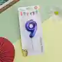 Vela Cumpleaños Estilo Globo Numero 9 Degradado Violeta