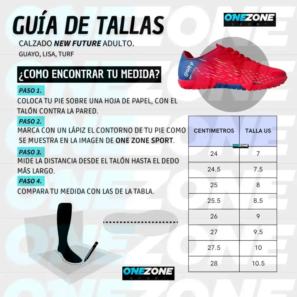 Zapatilla Fútbol Turf Pro Golty New Future Adulto Rojo/azul Talla 10