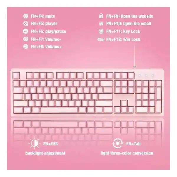 Teclado De Membrana Gamer Onikuma Rosado G25